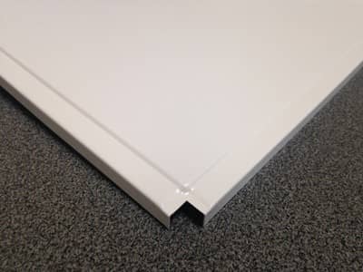 Купить Плита Cesal потолочная, кассетная, алюминиевая, белая, кромка Лайн, 600х600 мм, 1 шт. по низкой цене