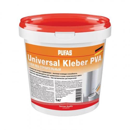 Купить Клей PUFAS Universal Kleber ПВА cтроительный 1 кг по низкой цене