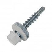 Купить Саморез кровельный белый RAL 9003 5,5x19 мм 250 шт по низкой цене