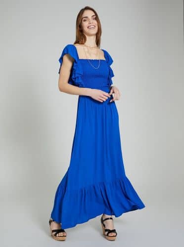 Купить Платье Piazza Italia длинное, синее по низкой цене