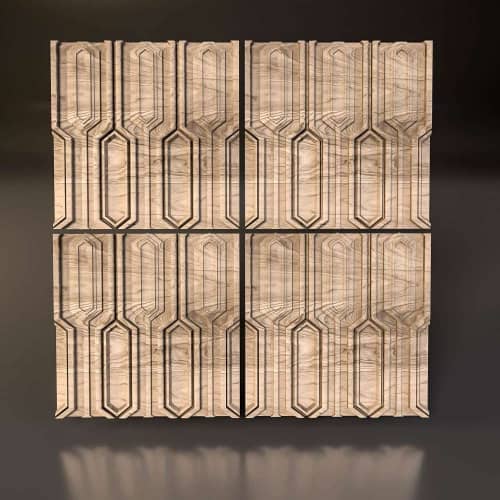 3D панель стеновая Relieffo Stained Glass (Дуб) Д028Д 600х600х30 мм
