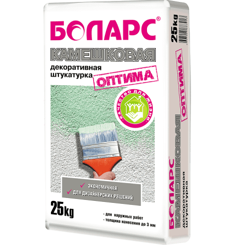 Купить Штукатурка Боларс Оптима Камешковая декоративная 2,5 мм 25 кг по низкой цене