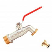 Купить Кран садовый 3/4 с быстросъемным фитингом по низкой цене