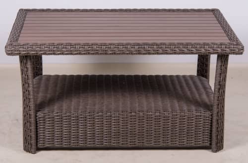 Купить Столик ТЕРРАСА Люкс ВЕНЕЦИЯ кофейный декинг, жгут 30832-1, 110х76 см по низкой цене