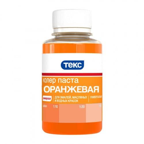 Купить Колер ТЕКС для краски, универсальный, оранжевый 0,1 л по низкой цене