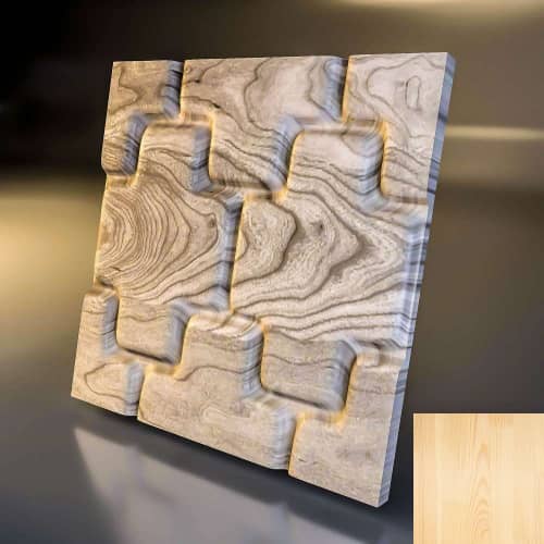 3D панель стеновая Relieffo Brick (Сосна) Д039С 600х600х30 мм