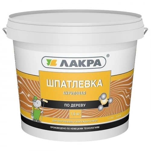 Купить Шпатлевка Лакра акриловая по дереву белая 1,5 кг по низкой цене