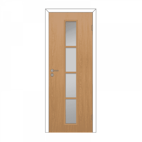 Купить Дверное полотно Olovi L4 М9x21, 3D, стекло, дуб, с притвором, 825х40х2040 мм по низкой цене