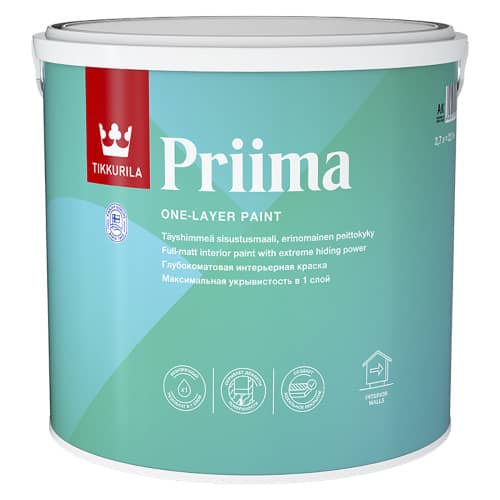Купить Краска интерьерная акриловая TIKKURILA Priima база AK белая 2,7 л по низкой цене
