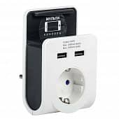 Купить Адаптер-переходник 2хUSB 2,4 A + гнездо с заземлением IEK по низкой цене