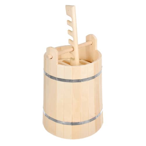 Купить Деревянная кадка для солений 15 л с замком и гнётом по низкой цене