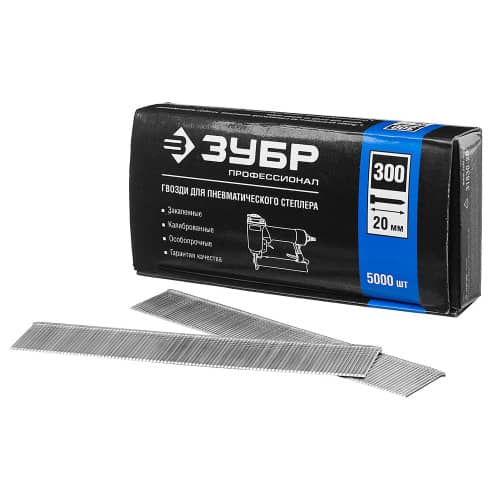 Купить Гвозди тип 300 для пневмостеплера 1,25 х 20 мм ЗУБР ПРОФЕССИОНАЛ 5000 шт по низкой цене