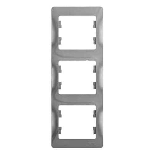 Купить Рамка Schneider Electric Глосса 3 поста вертикальная алюминий по низкой цене