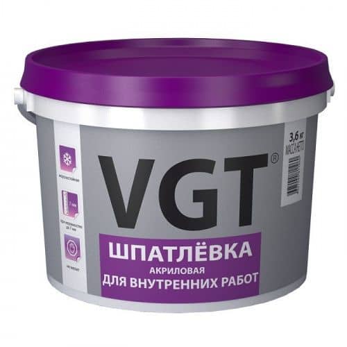 Купить Шпатлевка VGT акриловая для внутренних работ 3,6 кг по низкой цене