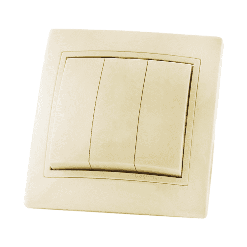 Купить Выключатель TDM Electric ТАЙМЫР SQ1814-0103 в рамку с/у, 3 клавиши, б/инд., 10 А, 230 В, IP20, керамика, слоновая кость по низкой цене