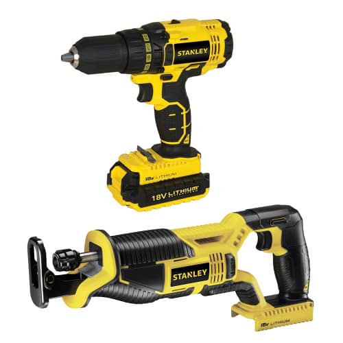 Купить Набор STANLEY 18 В аккумуляторный шуруповерт SCD20S2K + аккумуляторная сабельная пила STSC1820 по низкой цене