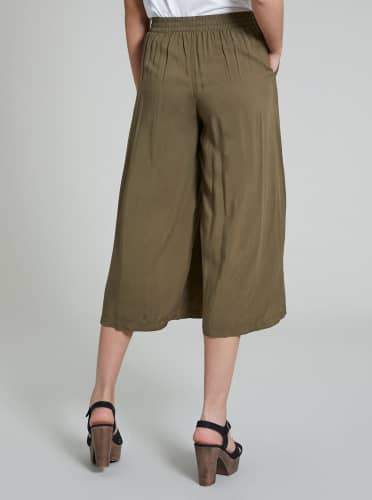Купить Брюки-кюлоты Piazza Italia оливковые по низкой цене