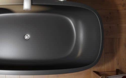 Купить Ванна Viva Lusso Coletta каменная, отдельностоящая, черная по низкой цене