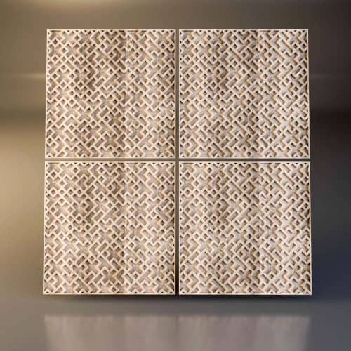 3D панель стеновая Relieffo Maze (Ясень) Д020Я 600х600х30 мм