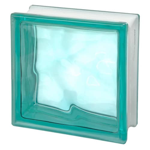 стеклоблок волна туркус 19х19х8 см Купить Стеклоблок Волна туркус 19х19х8 см по низкой цене