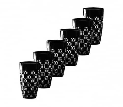 Купить Набор Ajka Crystal стаканов высоких, черных, 6 штук, 310 мл по низкой цене