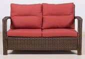 Купить Диван ТЕРРАСА Люкс ВЕНЕЦИЯ 2-х местный, плетеный, жгут 8251, с подушками, ткань М9002 по низкой цене