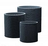 Купить Комплект Keter Cylinder Planters S+M+L для цветов Антрацит по низкой цене