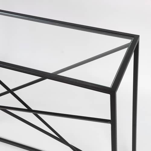 Купить Консоль Intelligent Design Wilson line black прозрачное стекло по низкой цене