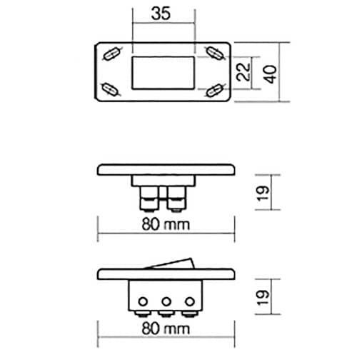 Купить Выключатель мебельный врезной GLS 80х40 мм белый по низкой цене