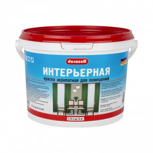 Купить Краска PUFAS Decoself интерьерная, белая, морозостойкая 1,72 л по низкой цене