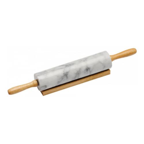 Купить Скалка Premier Housewares из натурального мрамора с деревянной подставкой, серая по низкой цене