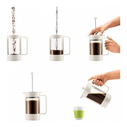 Купить Френч-пресс Bodum Bean белый, 0,35 л по низкой цене