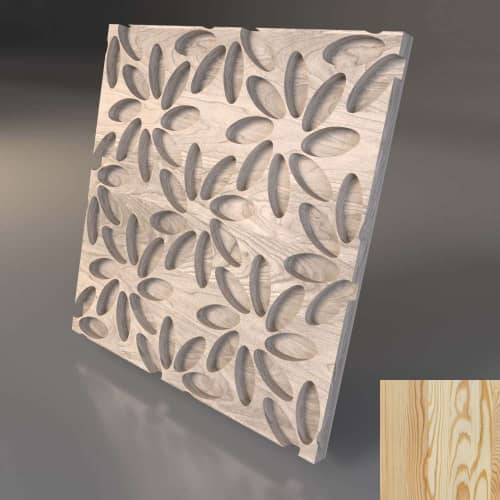 3D панель стеновая Relieffo Flowers (Лиственница) Д003ЛС 600х600х30 мм