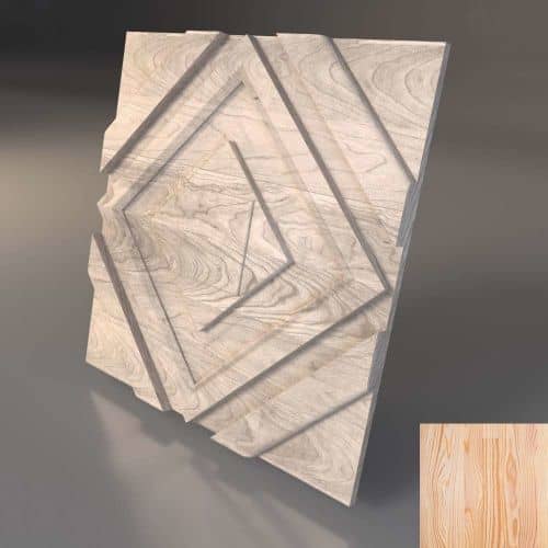 3D панель стеновая Relieffo Symbol (Лиственница) Д008БЛ 600х600х30 мм