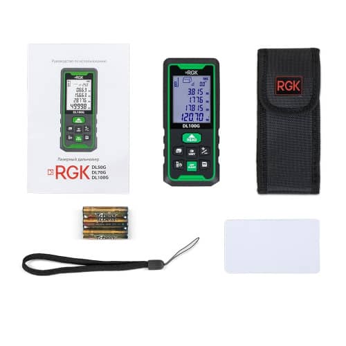 Купить Лазерный дальномер RGK DL100G - зеленый луч по низкой цене