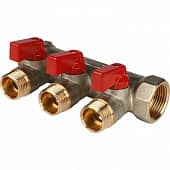 Купить Коллектор Stout с шаровыми кранами SMB 6200 341203 на 3 выхода 1/2 дюйма по низкой цене