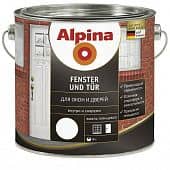 Купить Эмаль Alpina Fenster und Tur алкидная для окон и дверей белая 0,75 л по низкой цене