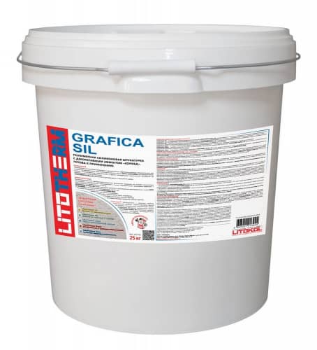 Купить Штукатурка LITOKOL Litotherm Grafica SIL фасадная белая 2,5 мм 25 кг по низкой цене