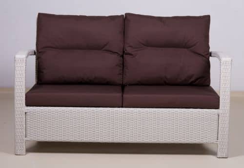 Купить Диван ТЕРРАСА Люкс ВЕНЕЦИЯ 2-х местный, плетеный, жгут 9366, с подушками по низкой цене