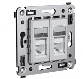 Купить Розетка DKC 4404364 Avanti RJ-45 5e компьютерная экранированный двухместный Закаленная сталь по низкой цене