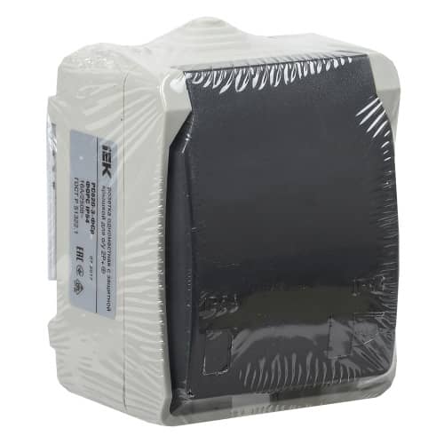 Купить Розетка IEK Форс с заземлением серая по низкой цене