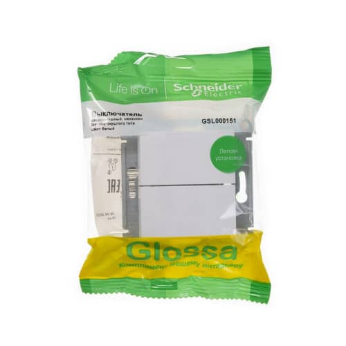 Купить Выключатель двухклавишный Schneider Глосса без рамки белый по низкой цене