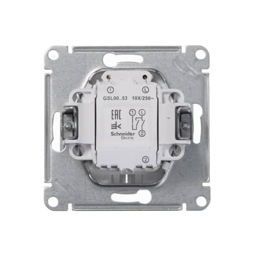 Купить Выключатель двухклавишный Schneider Electric Глосса с подсветкой белый по низкой цене