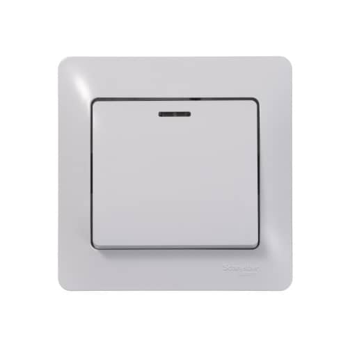 Купить Выключатель проходной Schneider Electric Глосса с подсветкой белый по низкой цене