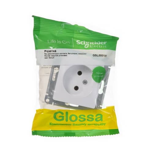 Купить Розетка Schneider Electric Глосса без рамки белая по низкой цене
