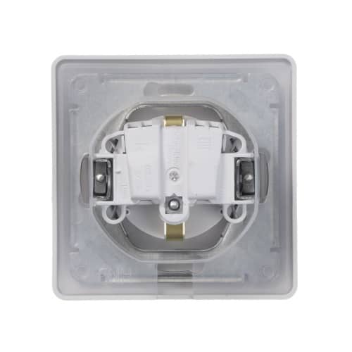 Купить Розетка Schneider Electric Глосса с крышкой с заземлением белая по низкой цене
