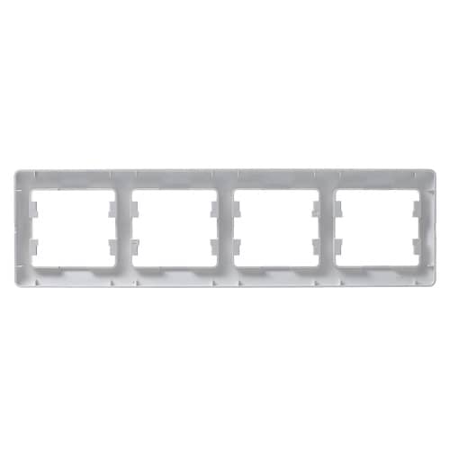 Купить Рамка Schneider Electric Глосса 4 поста горизонтальная алюминий по низкой цене