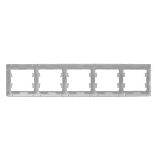 Купить Рамка Schneider Electric Глосса 5 постов горизонтальная алюминий по низкой цене