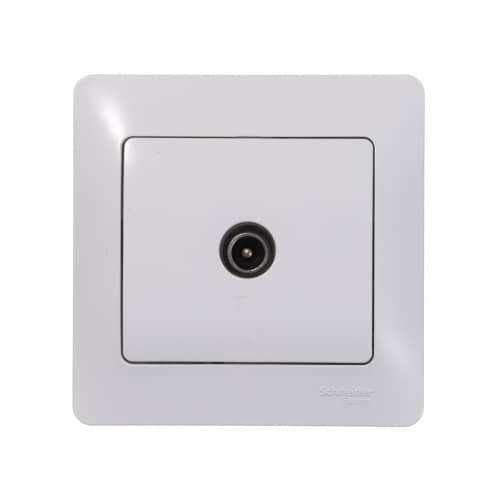 Купить ТВ-розетка проходная Schneider Electric Глосса без рамки белая по низкой цене