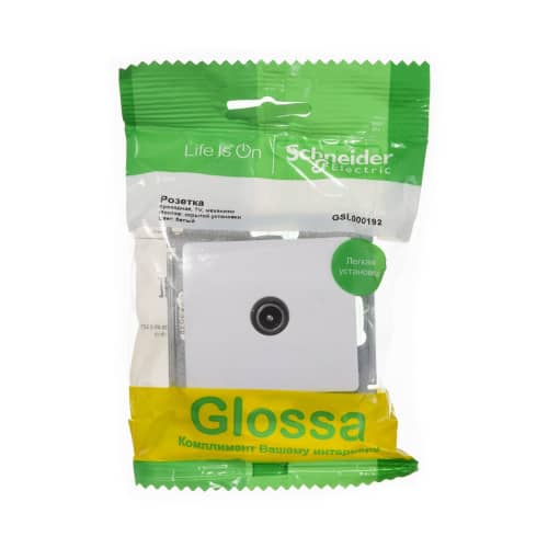 Купить ТВ-розетка проходная Schneider Electric Глосса без рамки белая по низкой цене